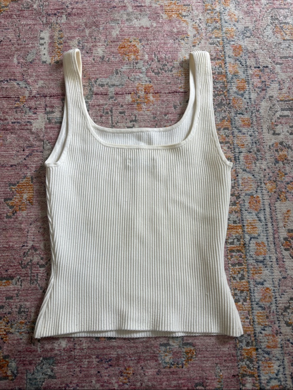 Babaton Cream Ribbed Square-Neck Tank - Picture 3 of 3